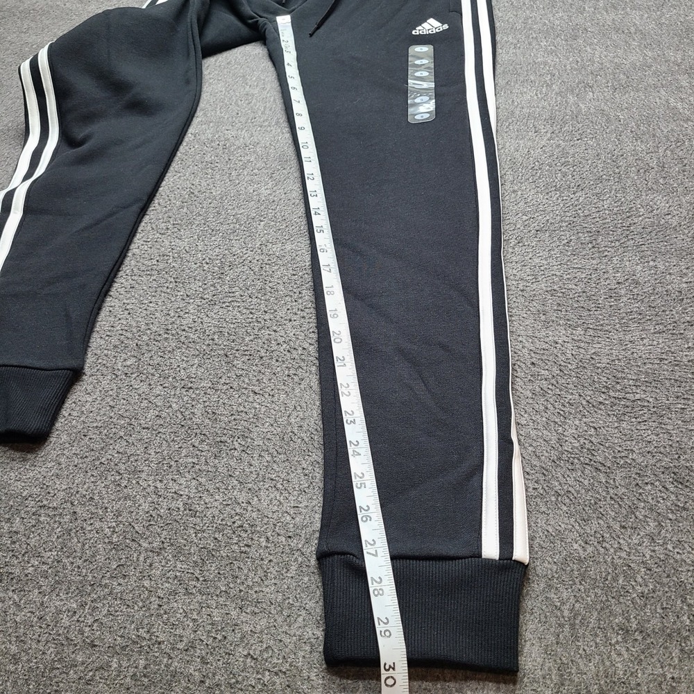 Adidas Essentials 3-Stripes Fleece Pants Womens S Black NEW HZ5753 Slim Fit - Picture 3 of 10